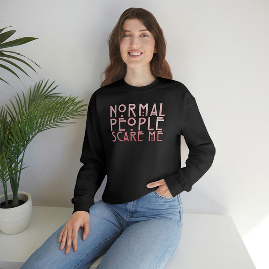 Normal People Scare Me Pink unisex heavy blend crewneck sweatshirt