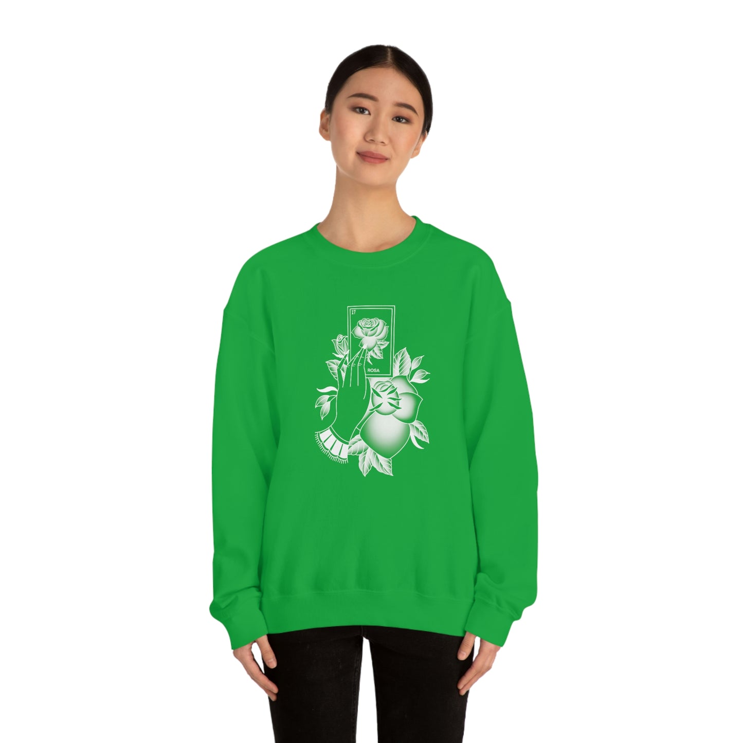 Rosa Card Shaded White unisex heavy blend crewneck sweatshirt