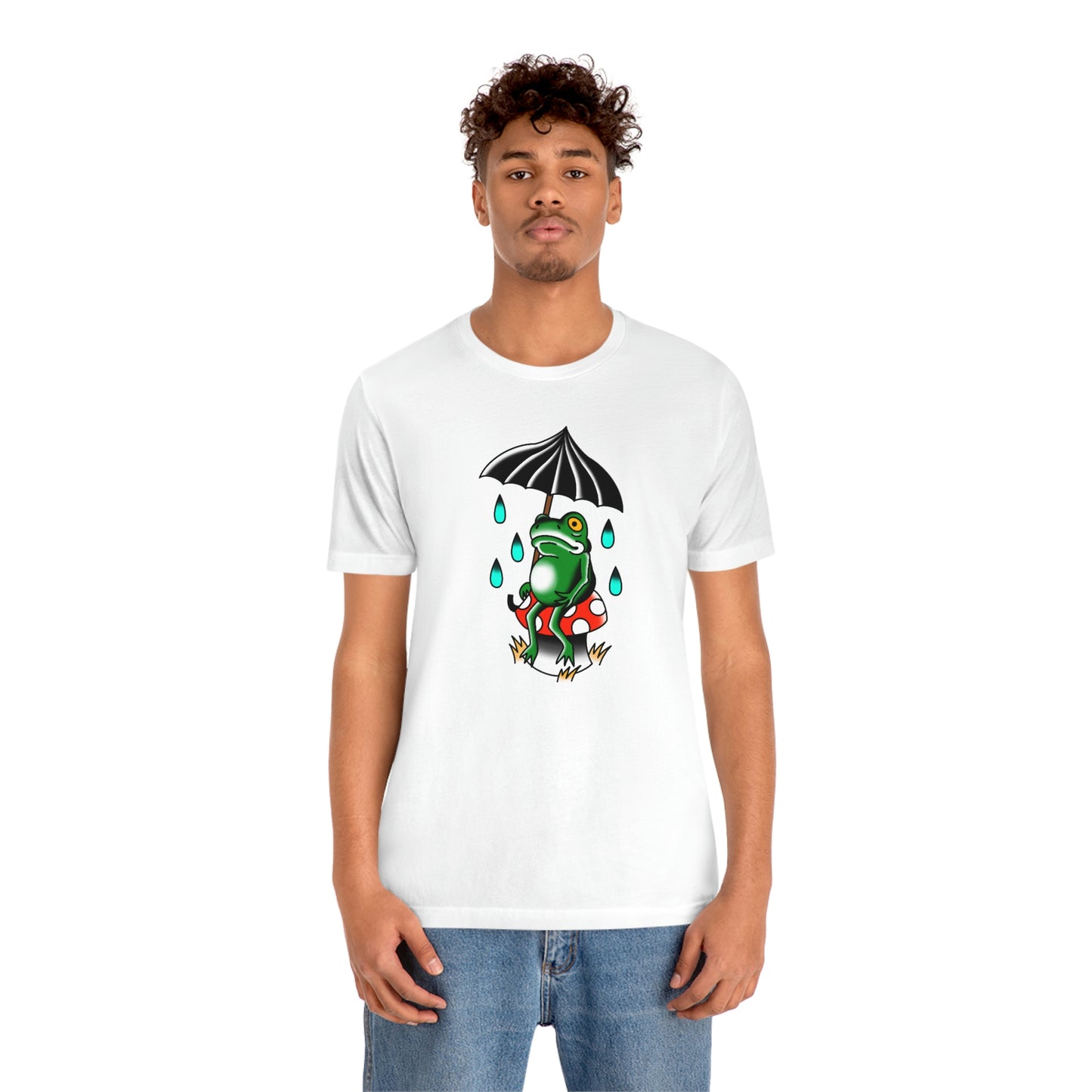 Rainy Day Frog Unisex Jersey Short Sleeve Tee