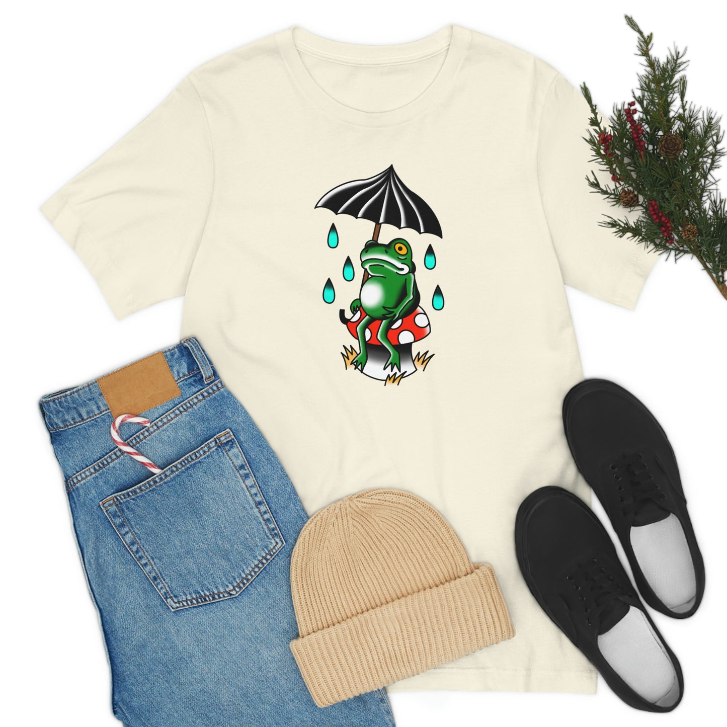 Rainy Day Frog Unisex Jersey Short Sleeve Tee