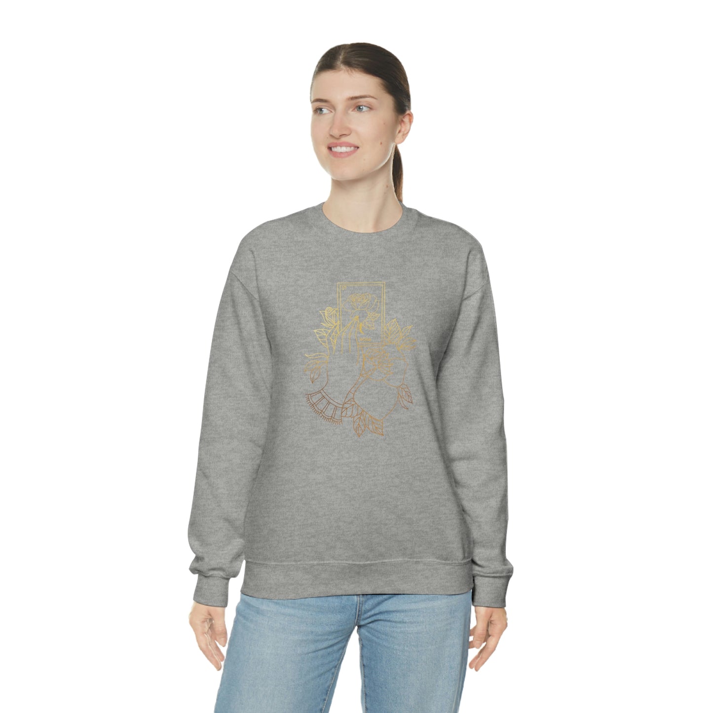 Rosa Card Gold Shading unisex heavy blend crewneck sweatshirt