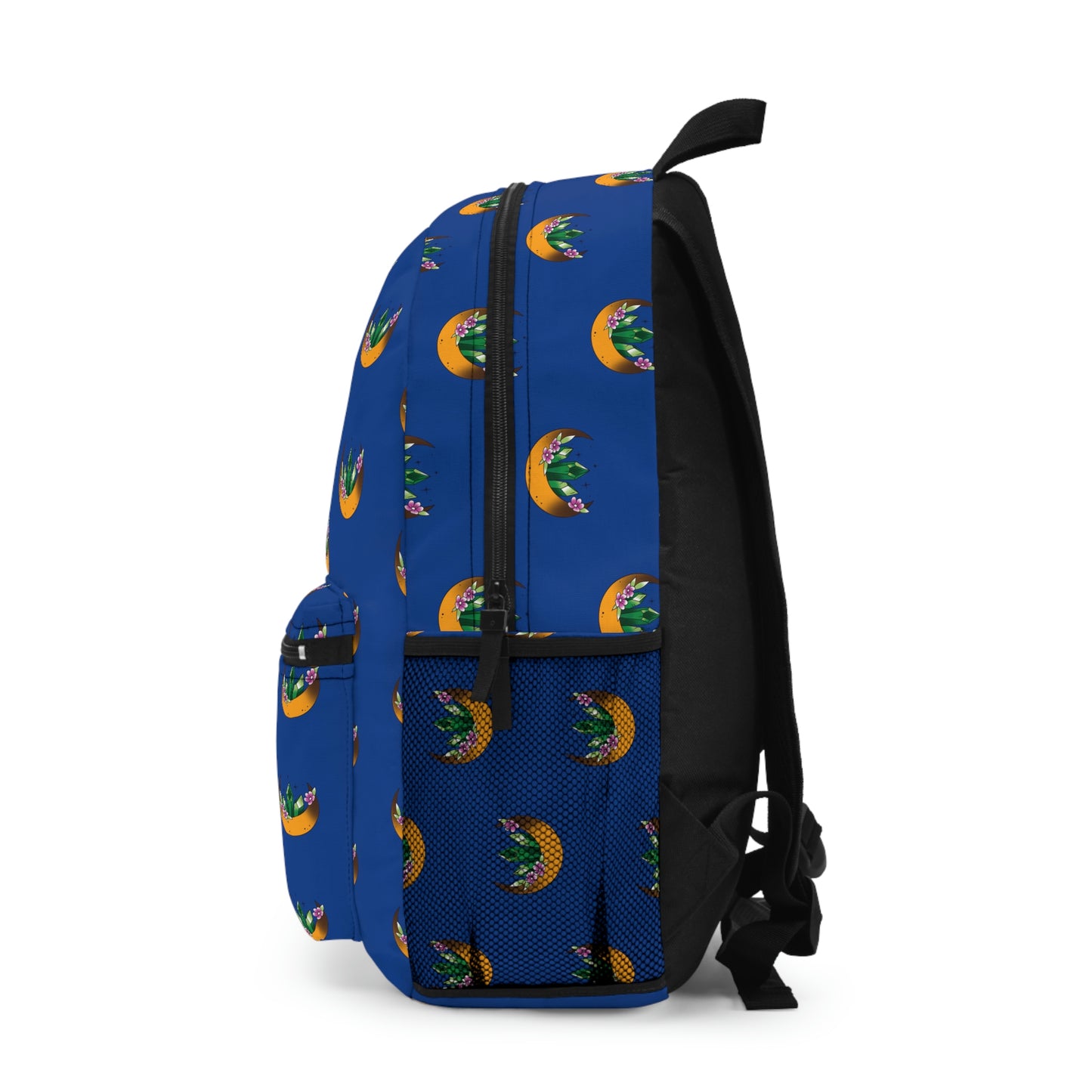 Dark Blue Green Crystal Moon Backpack