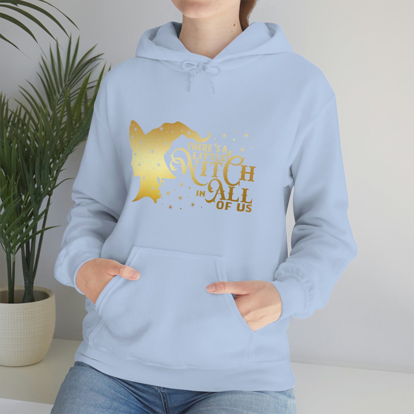 Witch In All of Us Gold Font Unisex Heavy Blend™ Hooded Sweatshirt