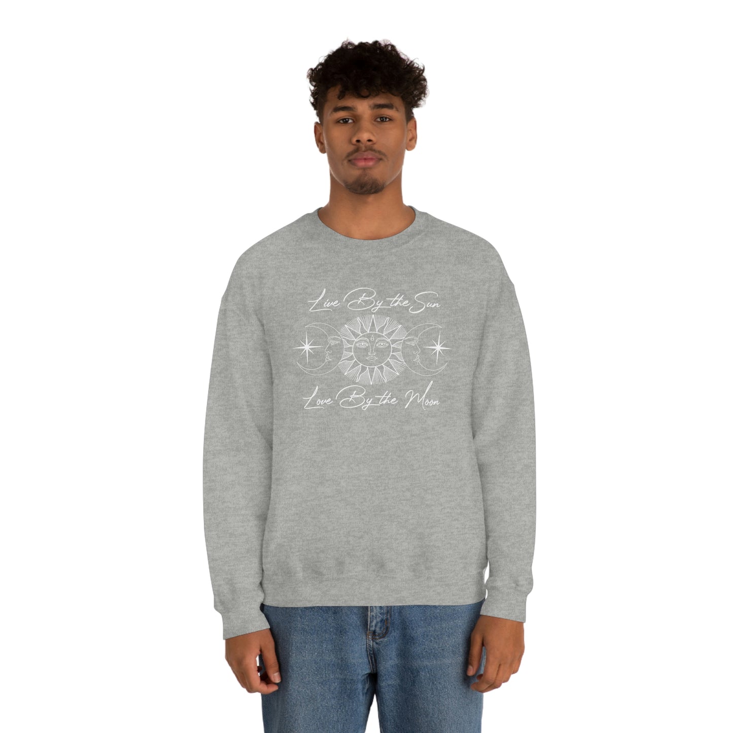 Live by The Sun White Font unisex heavy blend crewneck sweatshirt