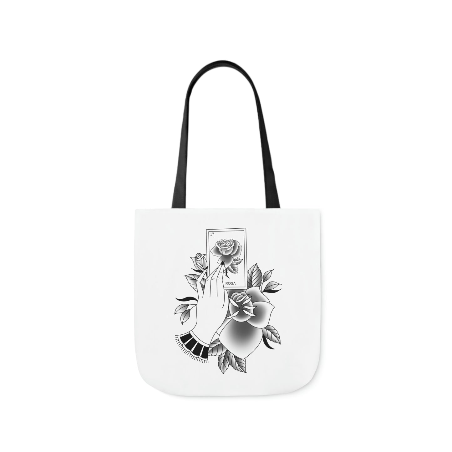 Rosa Card AOP Polyester Canvas Tote Bag