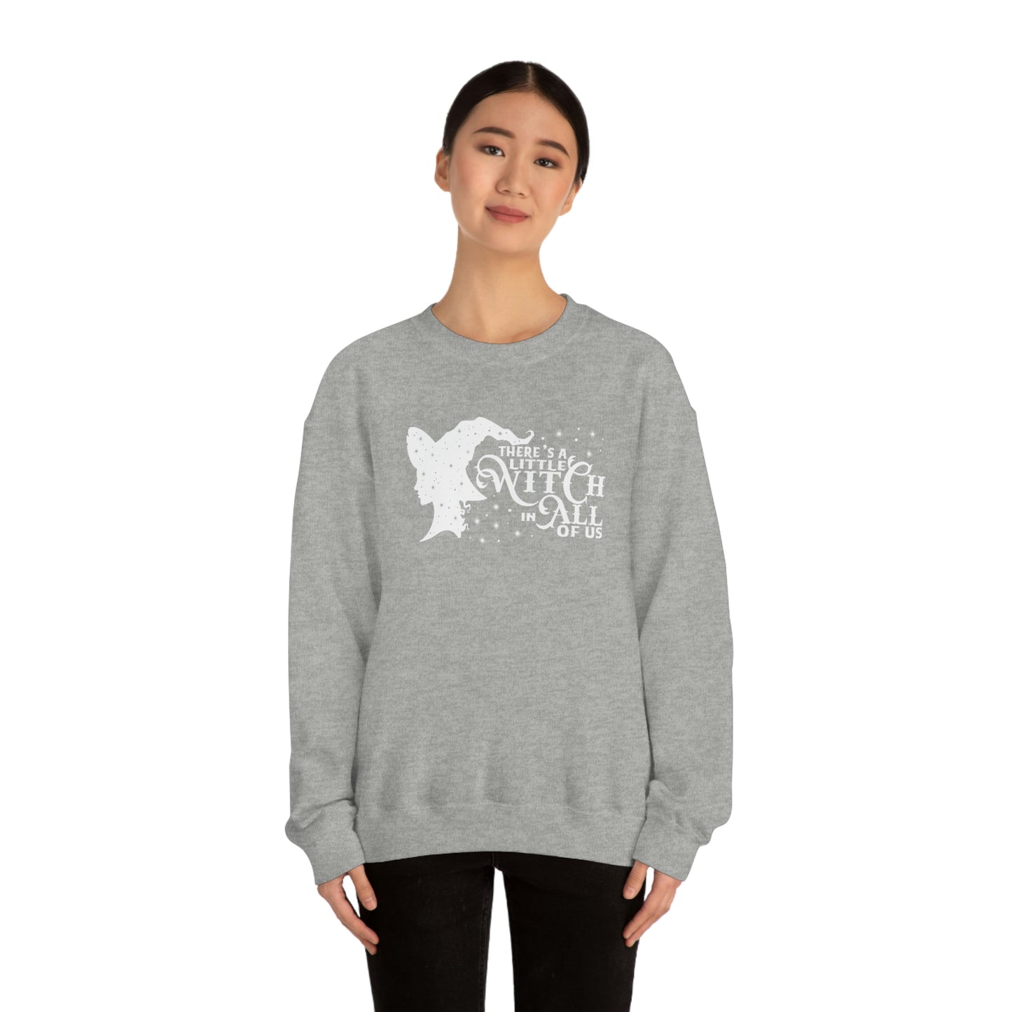 Witch in All of Us White Font unisex heavy blend crewneck sweatshirt