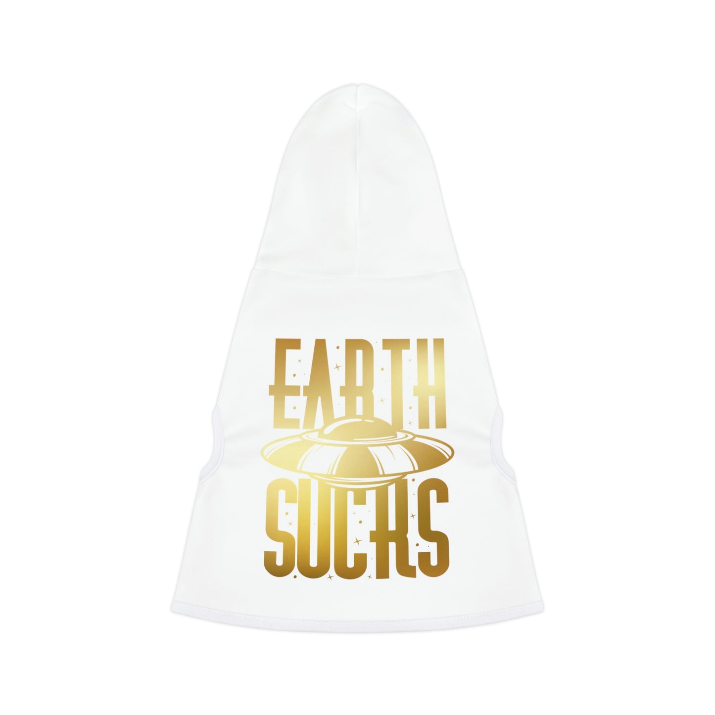 Earth Sucks White Dog Hoodie