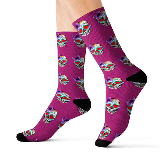 Lady Day of the Dead Sublimation Socks