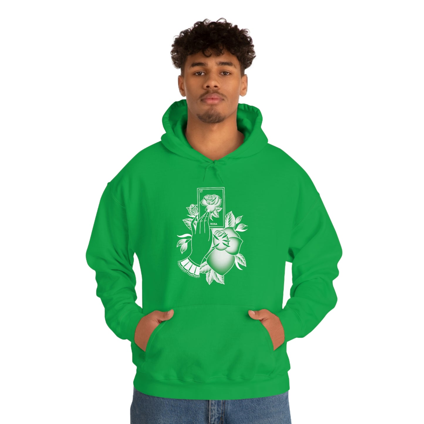 Rosa Card White Shaded Unisex Heavy Blend™ Hooded Sweatshirt