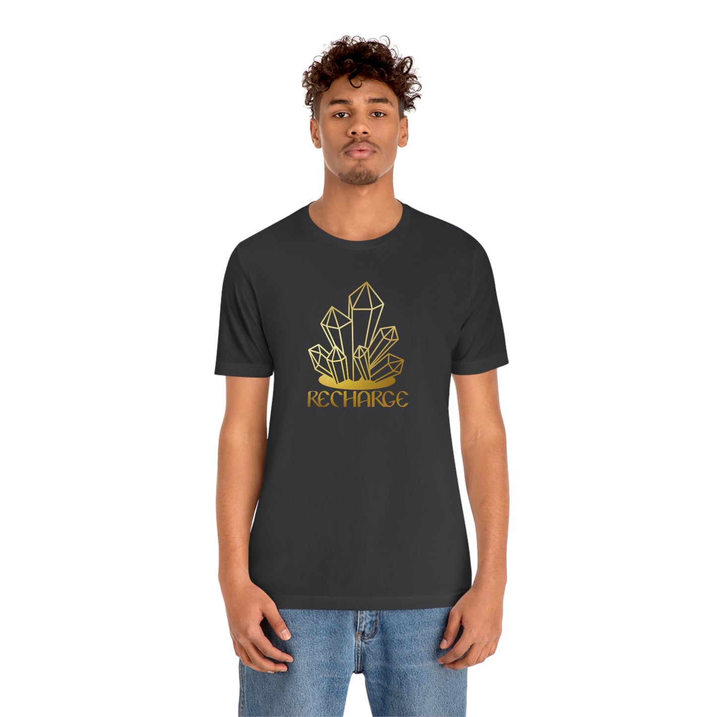 Recharge Gold Font Unisex Jersey Short Sleeve Tee