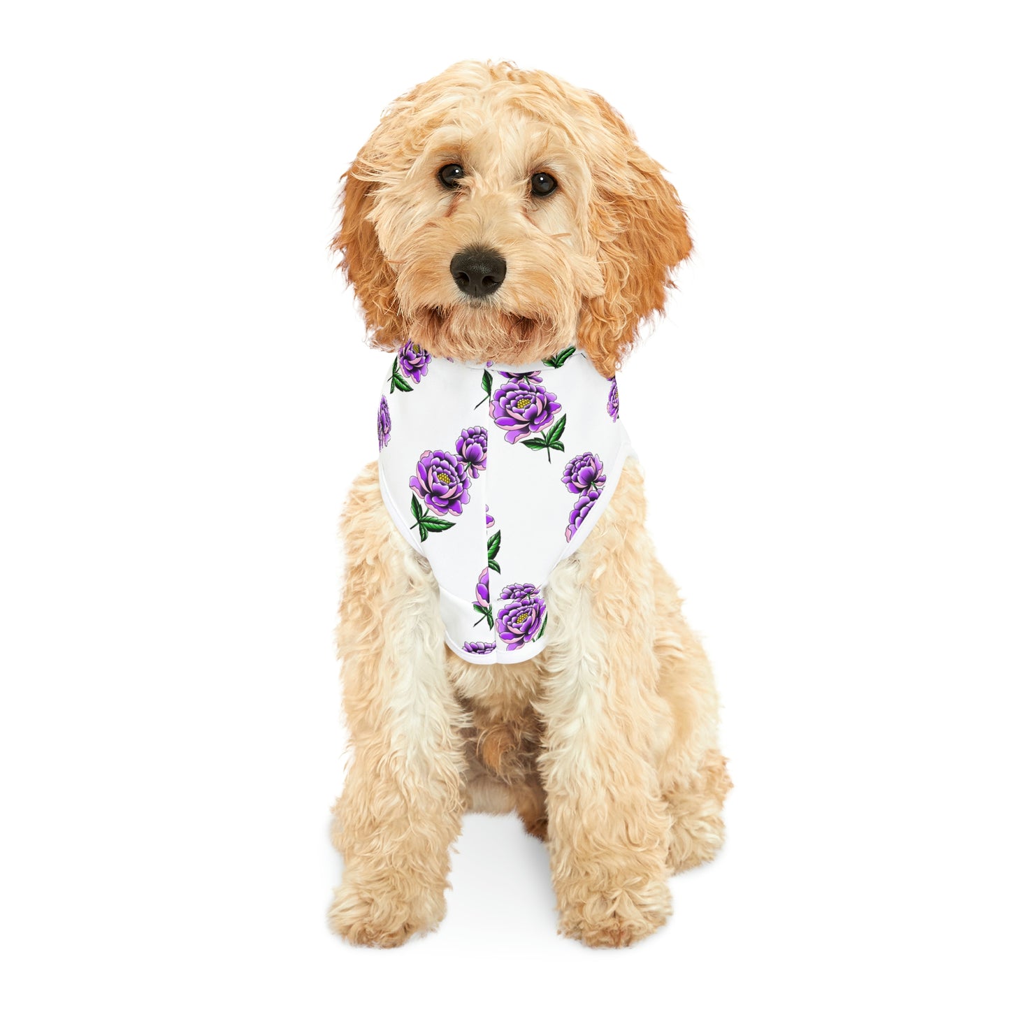 Flower Pattern White Dog Hoodie