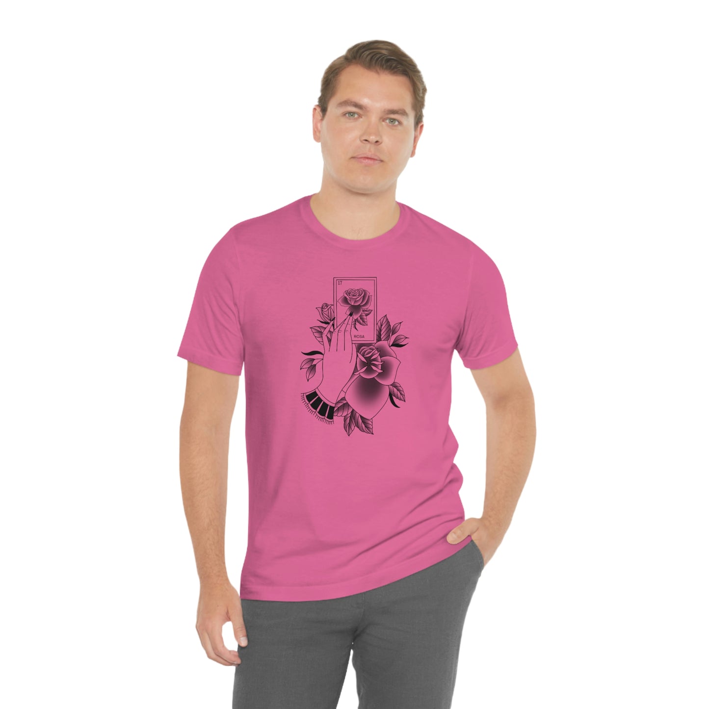 Rosa Card Black Shaded Unisex Jersey Short Sleeve Tee