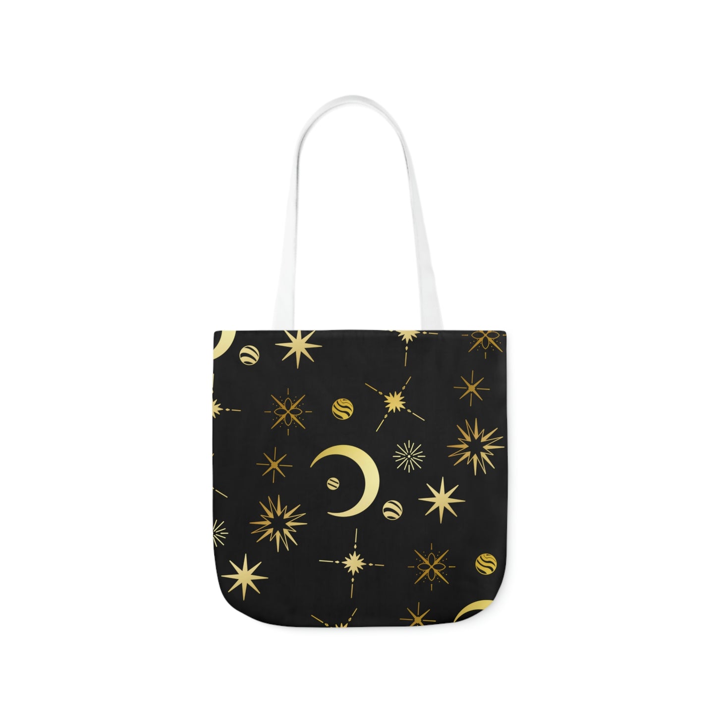 Moon and Stars AOP Polyester Canvas Tote Bag