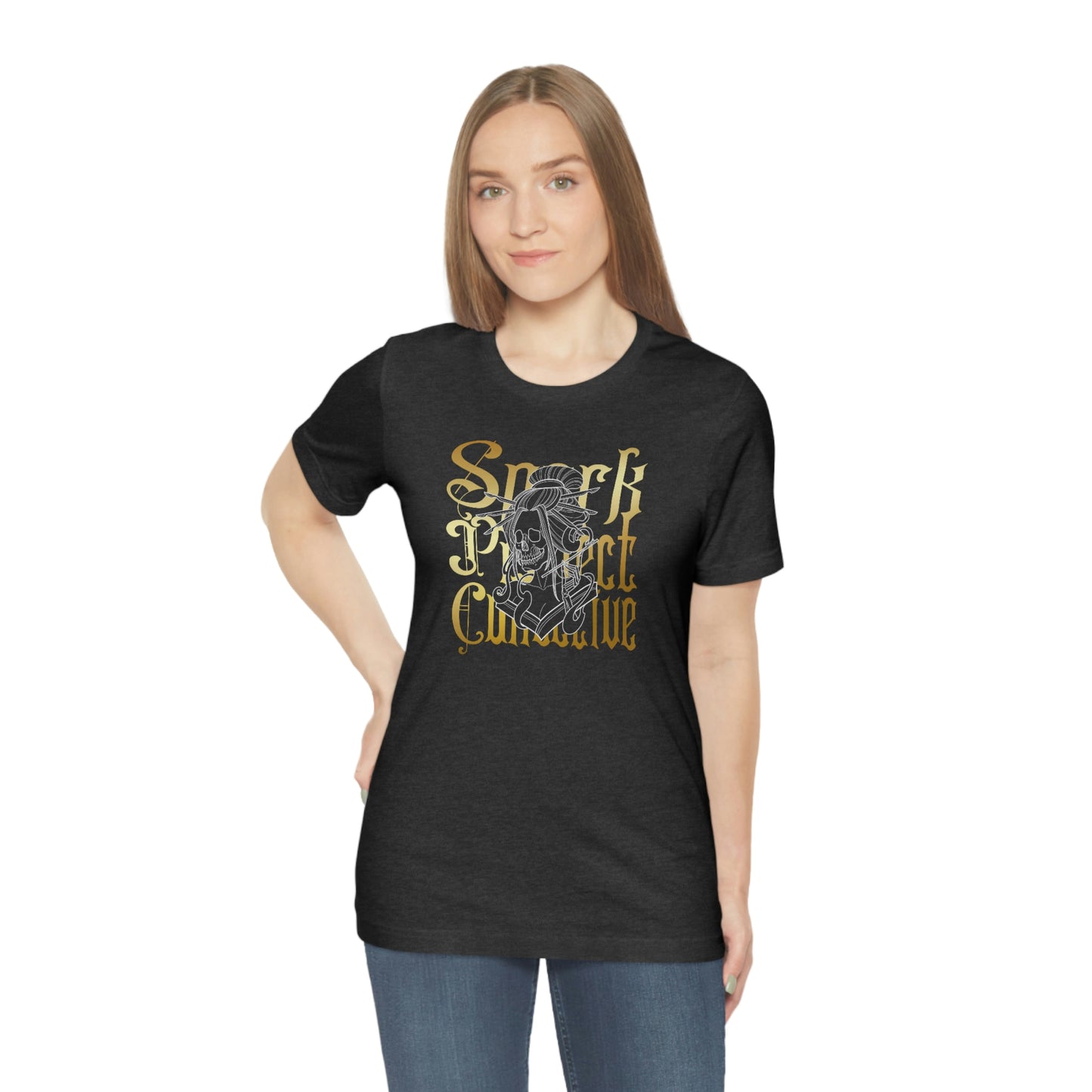 Japanese Spark Gold Font Unisex Jersey Short Sleeve Tee