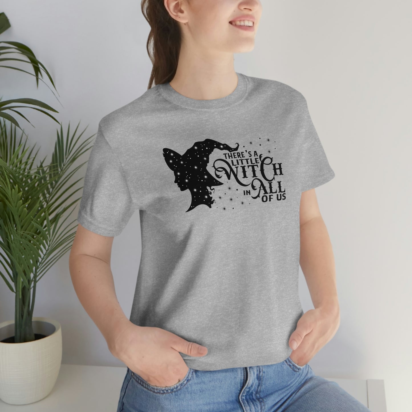 Witch In All of Us Black Font Unisex Jersey Short Sleeve Tee