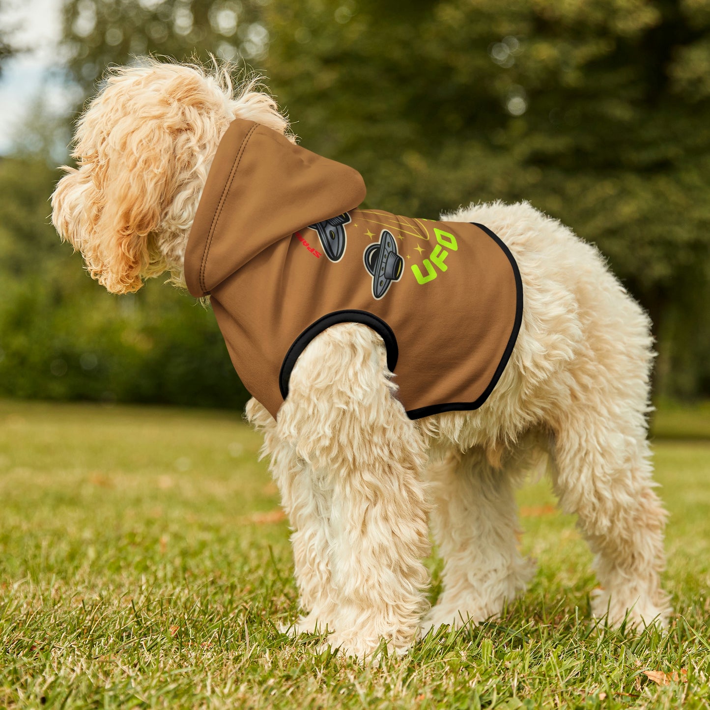 UFO Zone Lt Brown Dog Hoodie