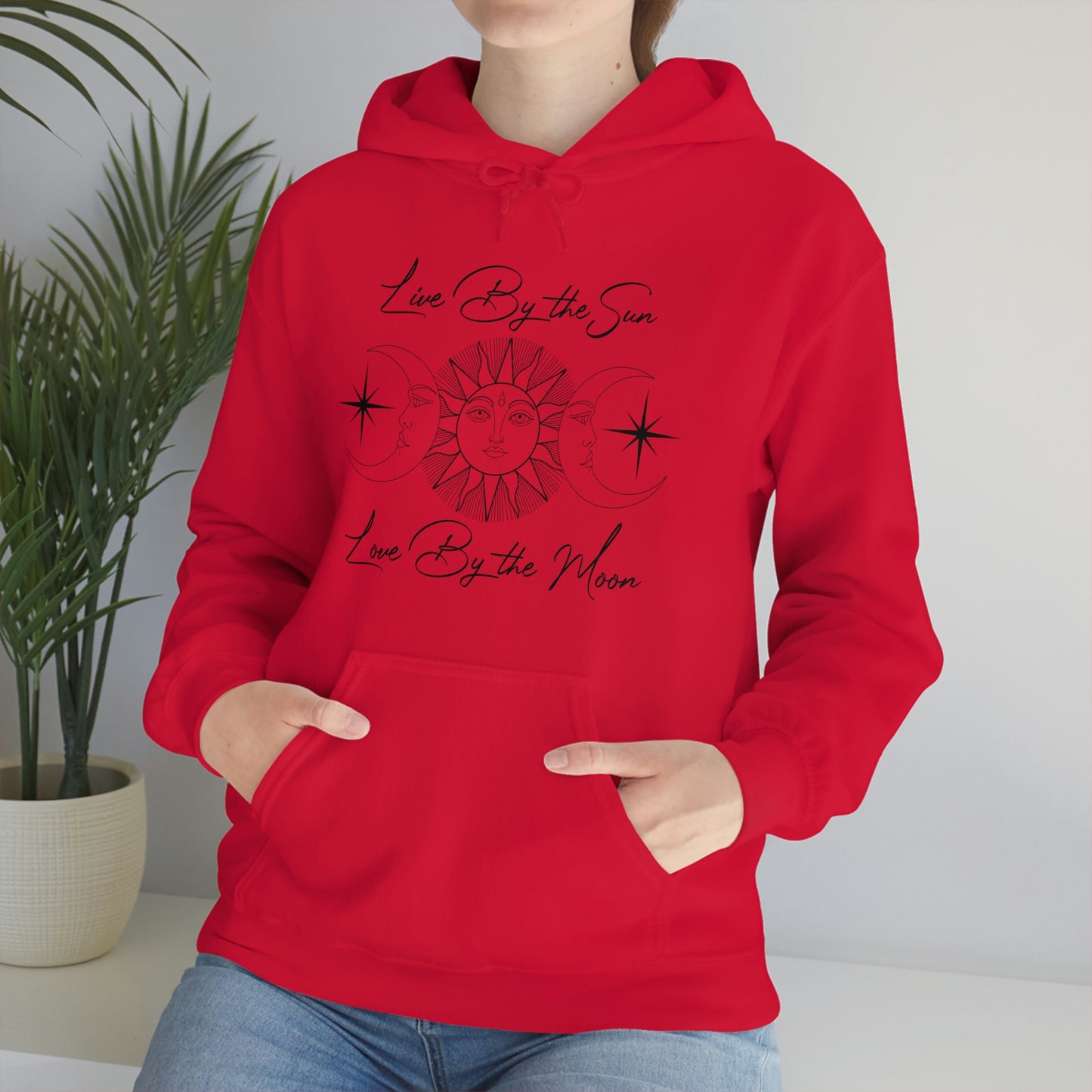 Live by The Sun Black Font Unisex Heavy Blend™ Hooded Sweatshirt