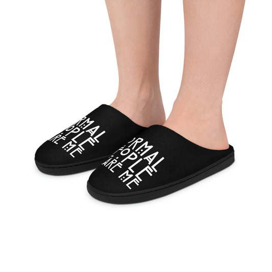 Normal People Scare Me Black Women's Indoor Slippers