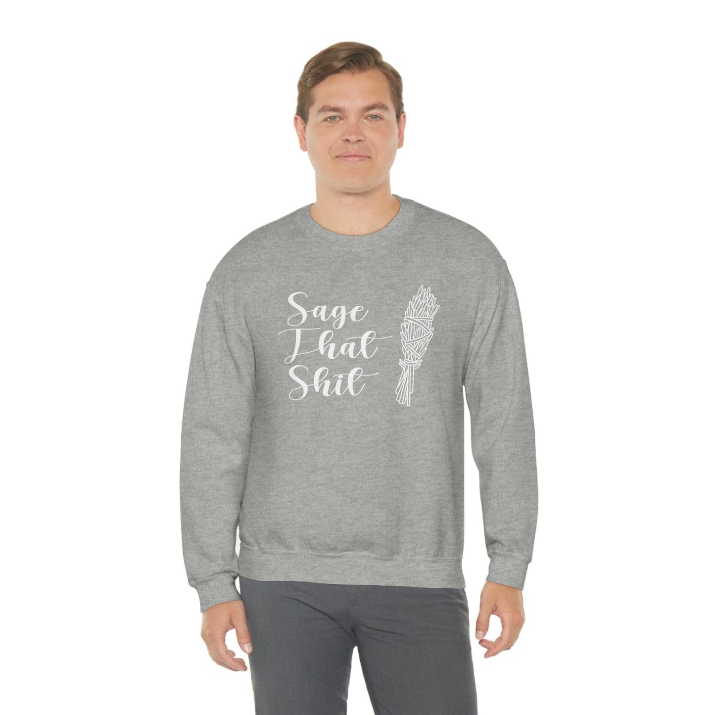 Sage That White Font unisex heavy blend crewneck sweatshirt