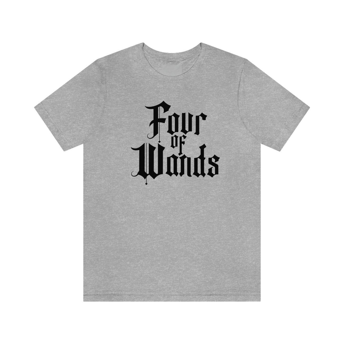 Four of Wands Black Logo Unisex Jersey Short Sleeve Tee