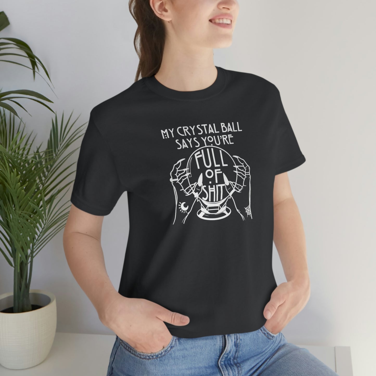 My Crystal Ball White Font Unisex Jersey Short Sleeve Tee