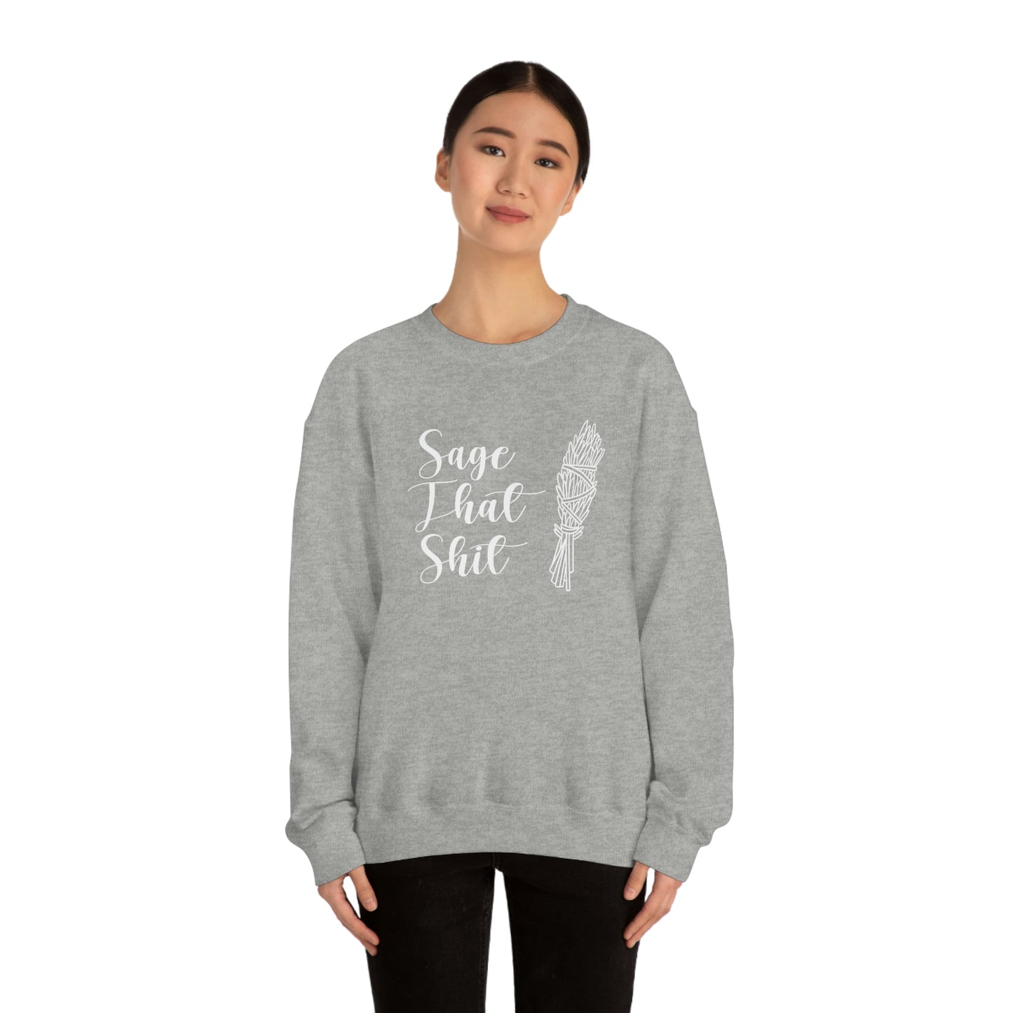 Sage That White Font unisex heavy blend crewneck sweatshirt