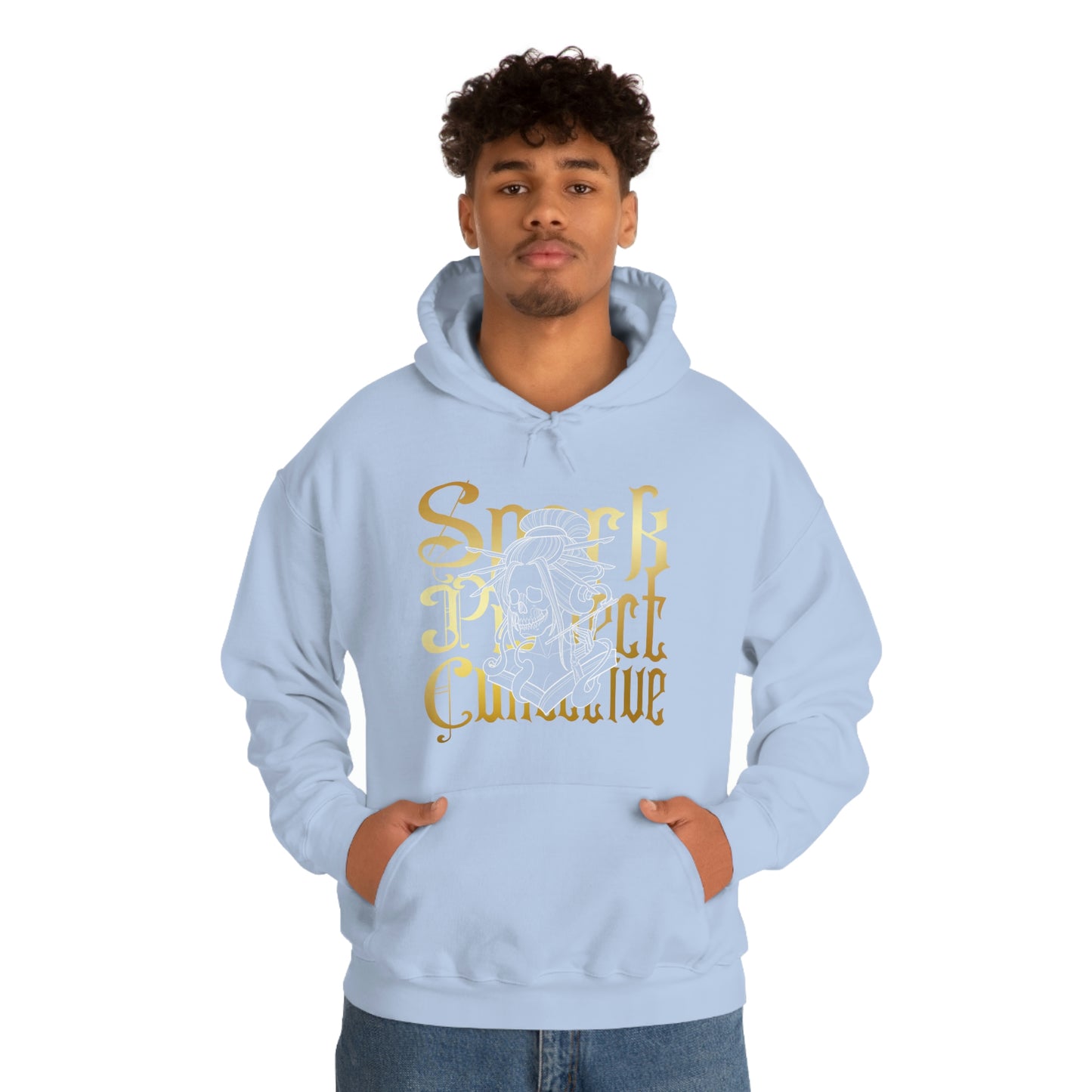 Japanese Spark Gold Font Unisex Heavy Blend™ Hooded Sweatshirt