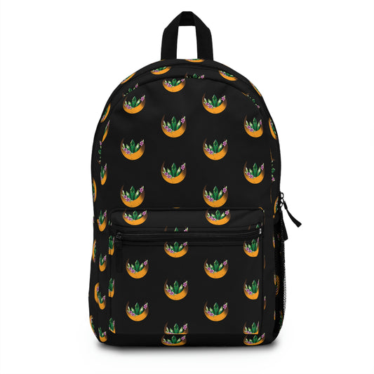 Black Green Crystal Moon Backpack