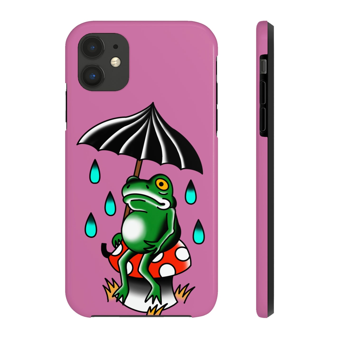 Rainy Day Frog Pink Tough Phone Cases, Case-Mate