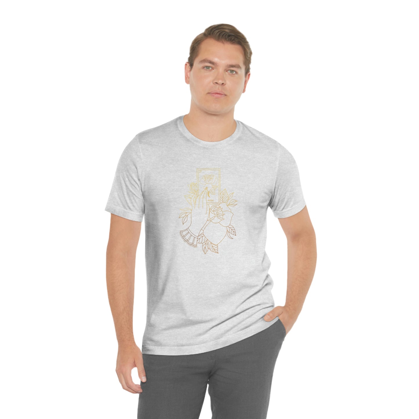 Rosa Card Gold Lines Unisex Jersey Short Sleeve Tee