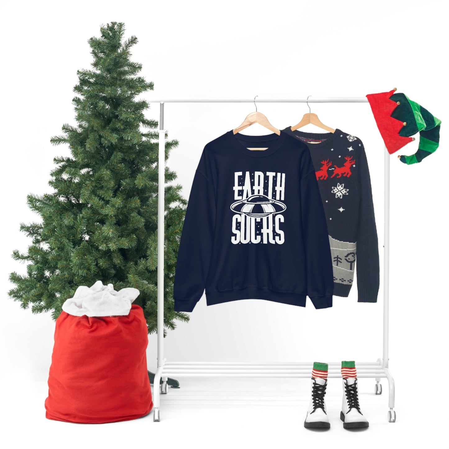 Earth Sucks White Font unisex heavy blend crewneck sweatshirt