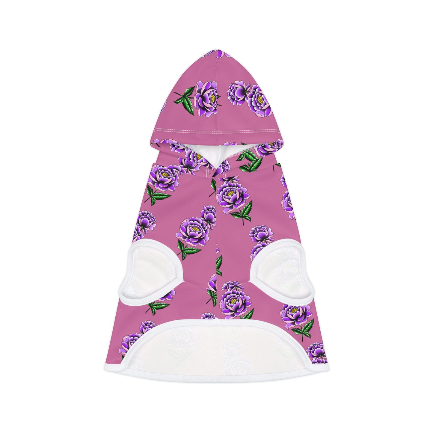 Flower Pattern Lt Pink Dog Hoodie