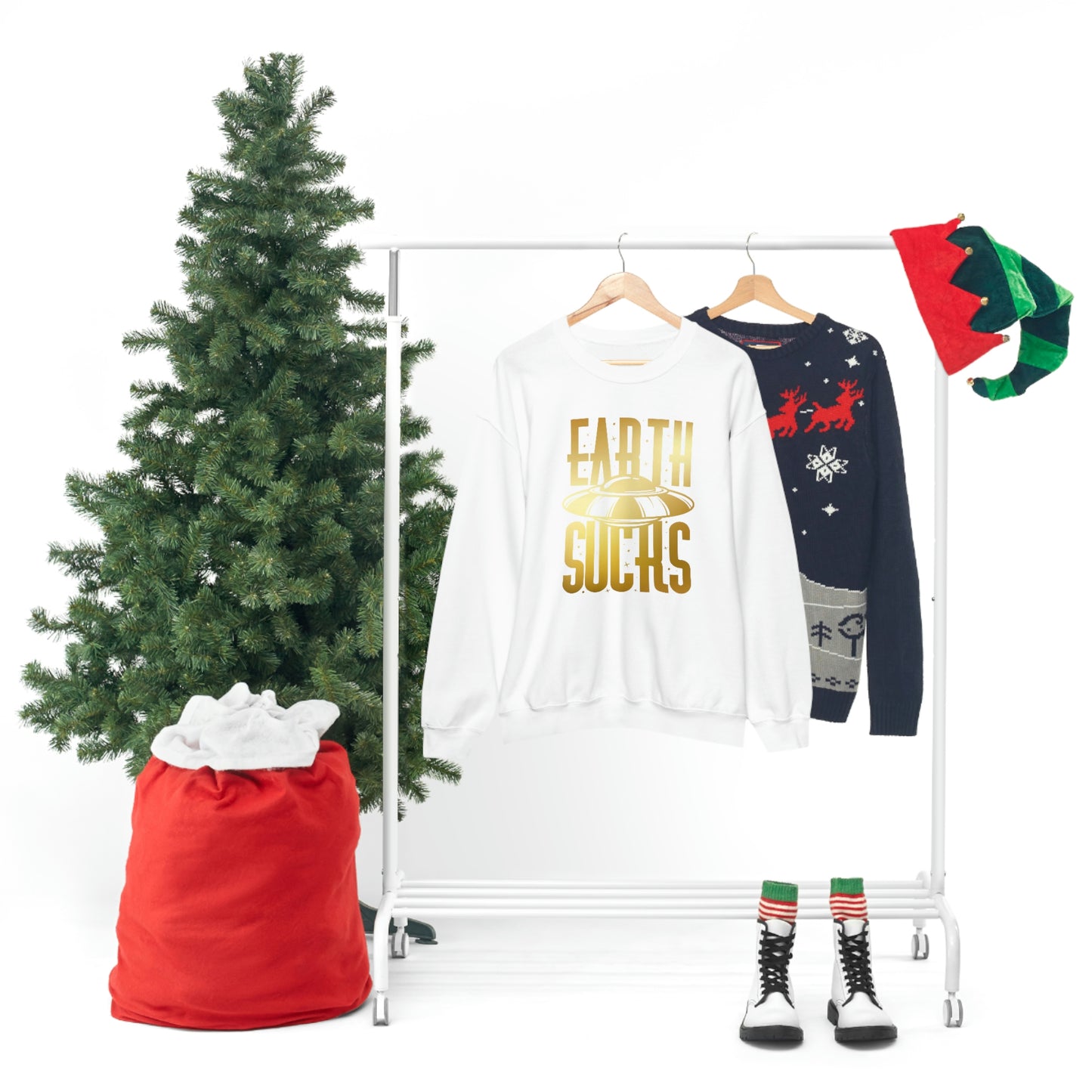 Earth Sucks Gold Font unisex heavy blend crewneck sweatshirt