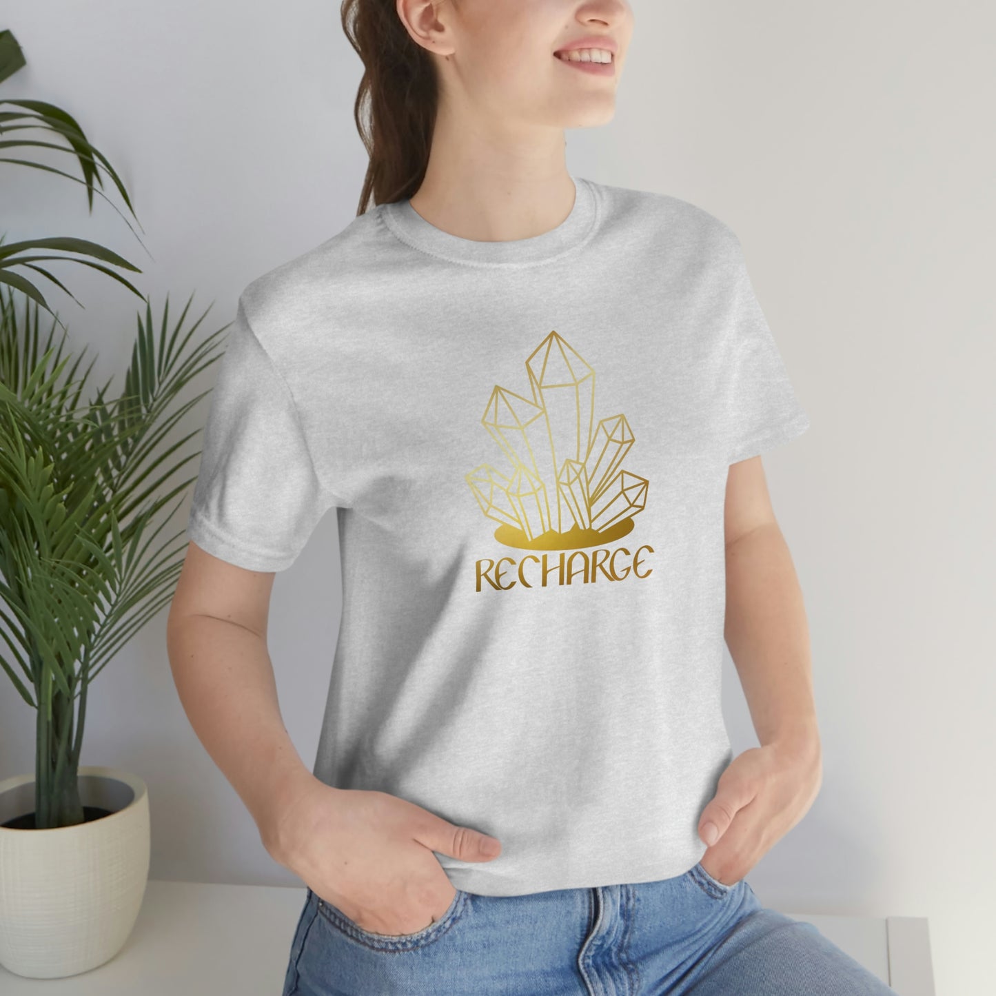 Recharge Gold Font Unisex Jersey Short Sleeve Tee