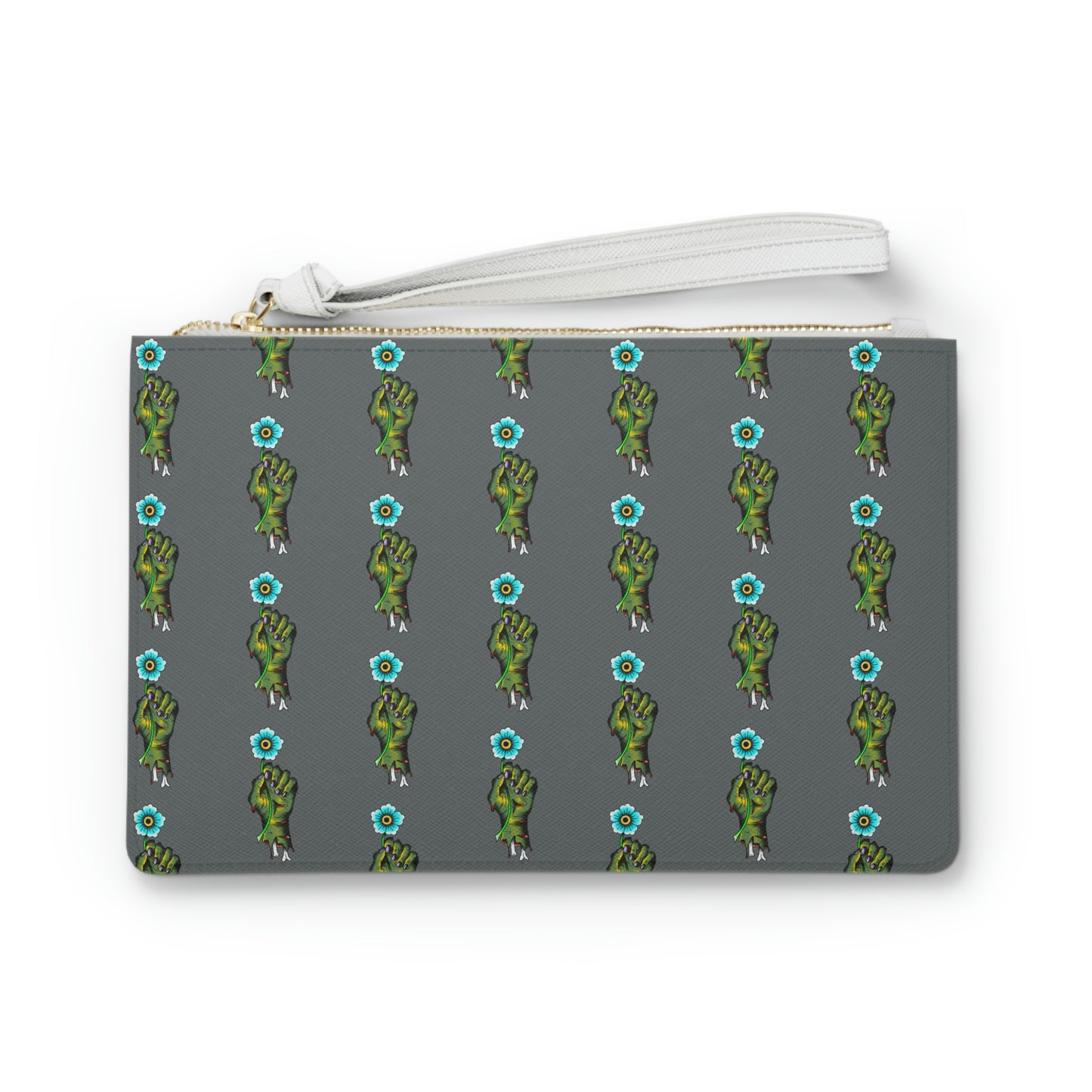 Zombie Flower Dk Grey Clutch Bag