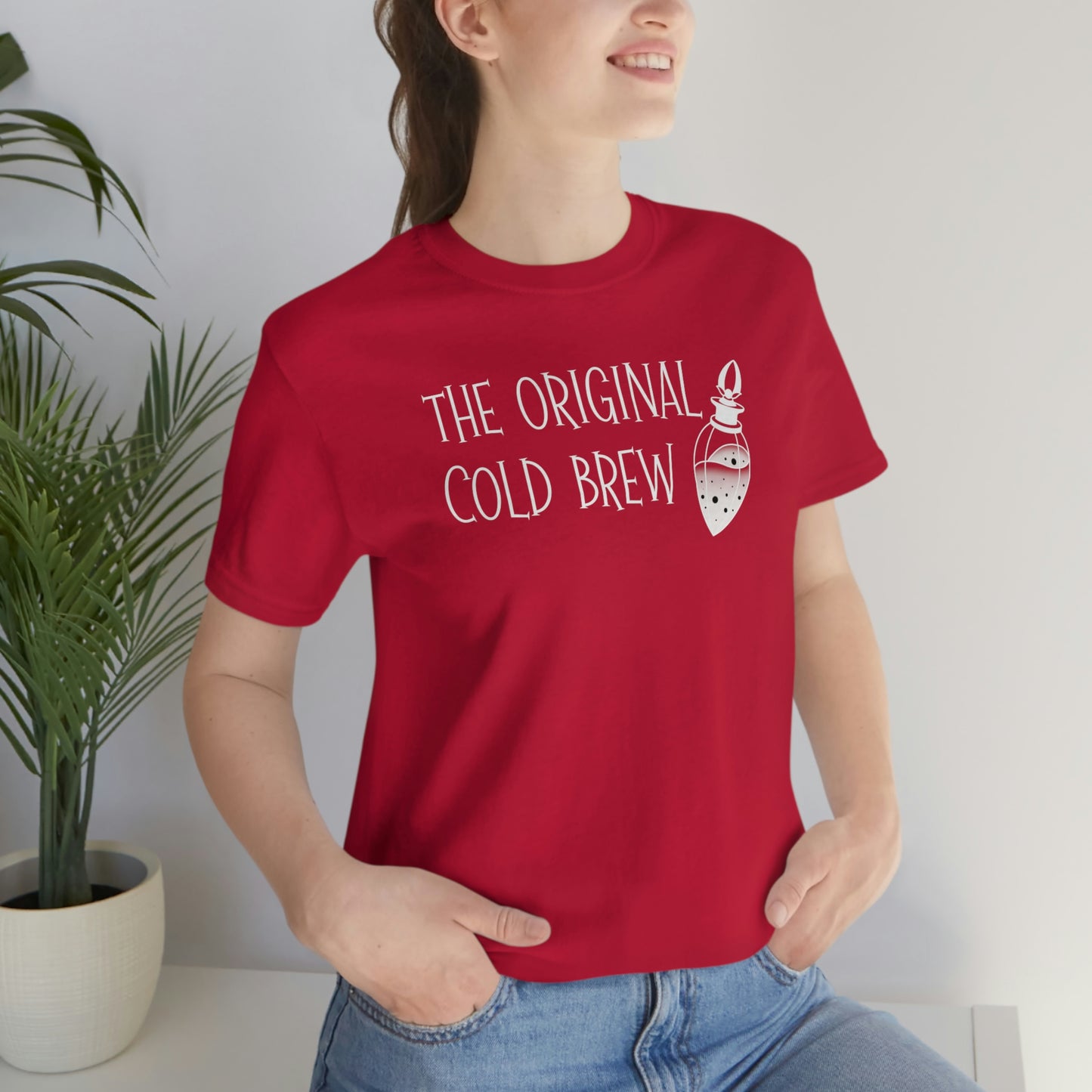 The Original Cold Brew White Font Unisex Jersey Short Sleeve Tee