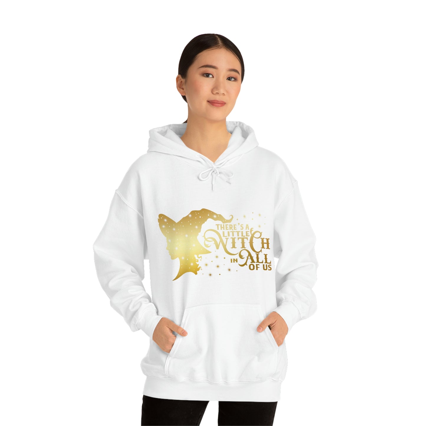 Witch In All of Us Gold Font Unisex Heavy Blend™ Hooded Sweatshirt