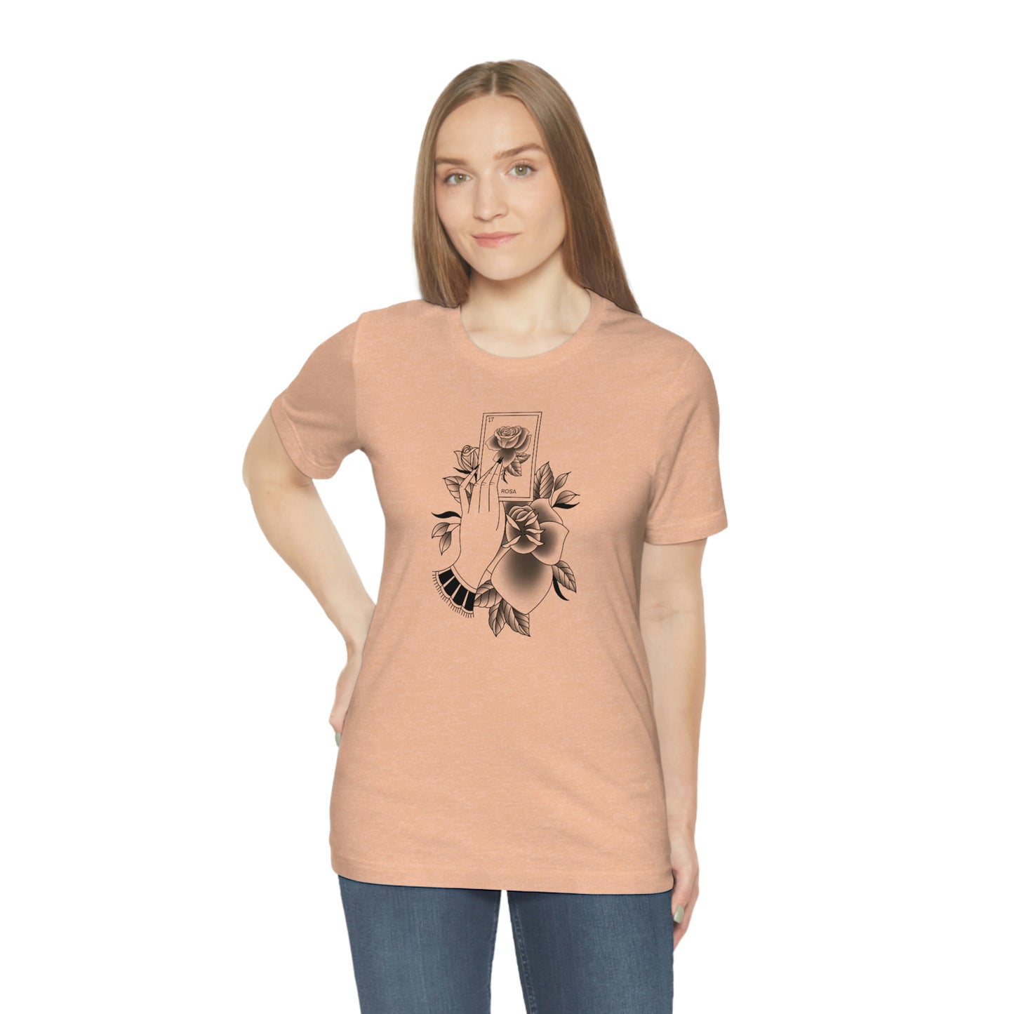 Rosa Card Black Shaded Unisex Jersey Short Sleeve Tee