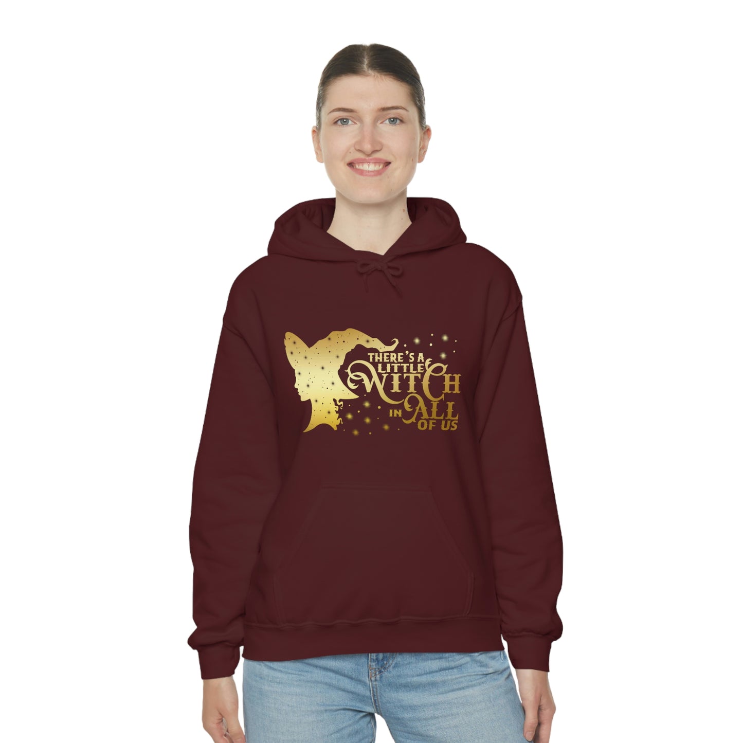 Witch In All of Us Gold Font Unisex Heavy Blend™ Hooded Sweatshirt