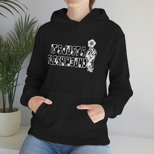 It's Just A Flesh Wound Dark Unisex Heavy Blend™ Hooded Sweatshirt