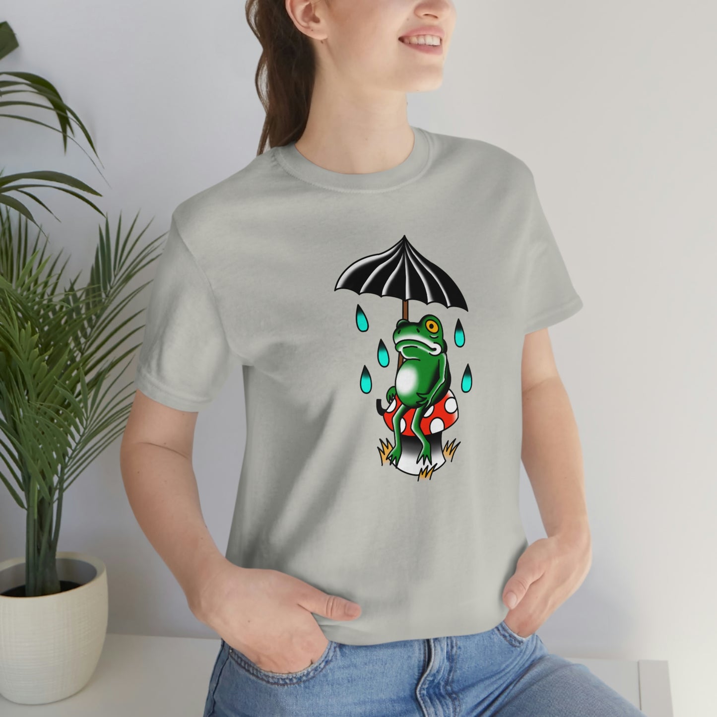 Rainy Day Frog Unisex Jersey Short Sleeve Tee