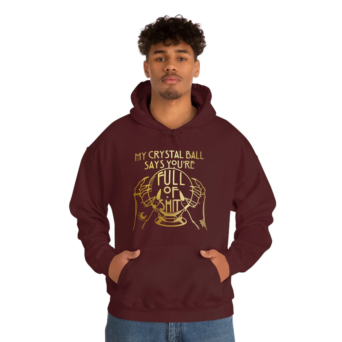 My Crystal Ball Gold Font Unisex Heavy Blend™ Hooded Sweatshirt