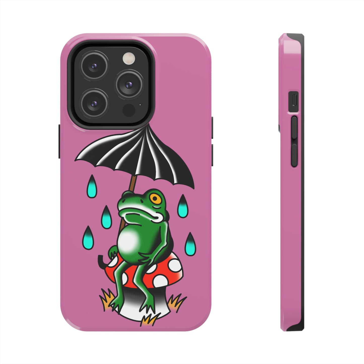 Rainy Day Frog Pink Tough Phone Cases, Case-Mate