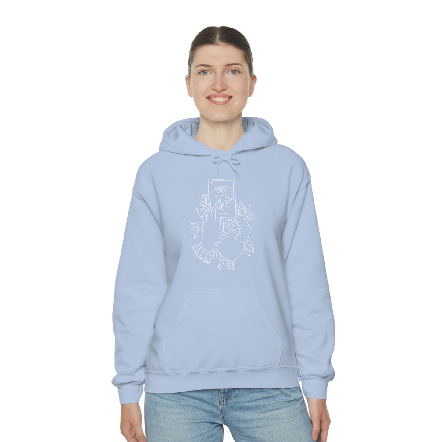 Rosa Card White Lines Unisex Heavy Blend™ Hooded Sweatshirt