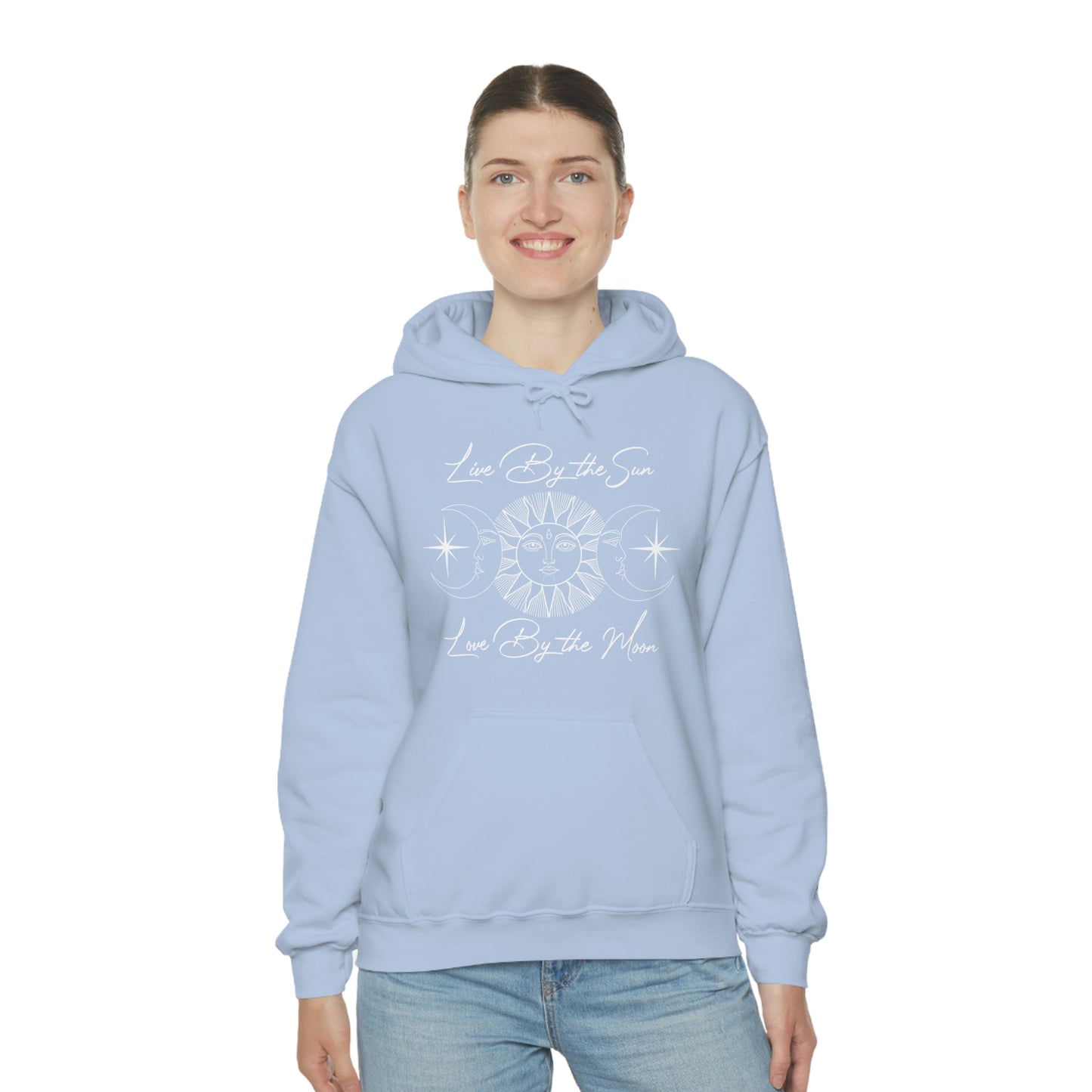 Live By the Sun White Font Unisex Heavy Blend™ Hooded Sweatshirt