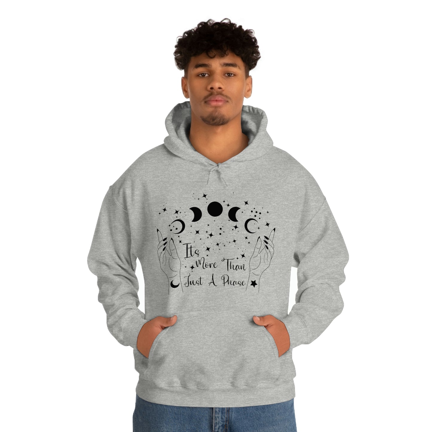 It's Not Just A Phase Black Font Unisex Heavy Blend™ Hooded Sweatshirt