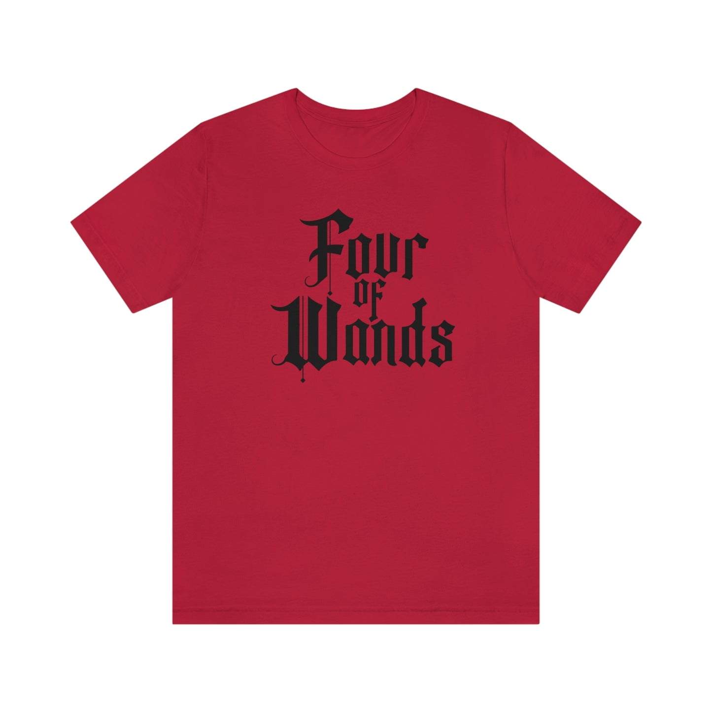 Four of Wands Black Logo Unisex Jersey Short Sleeve Tee