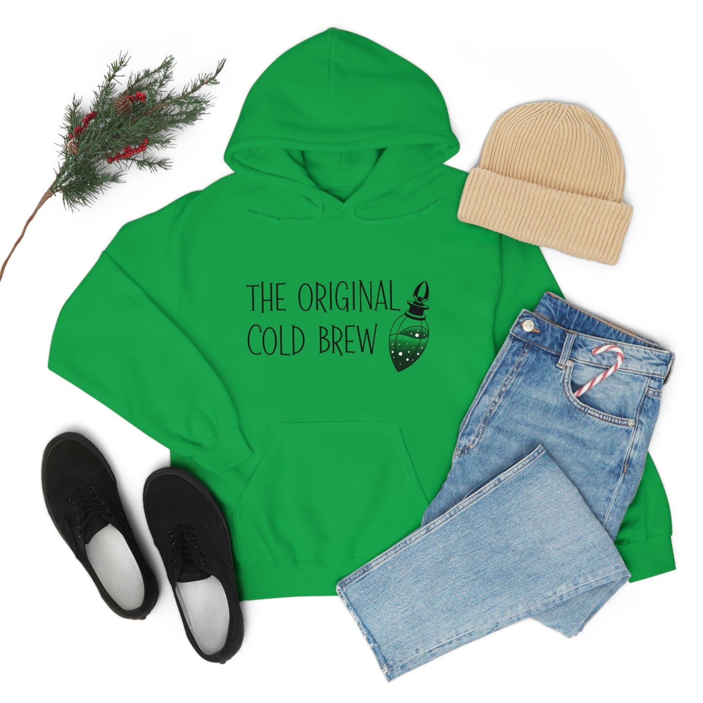 The Original Cold Brew Black Font Unisex Heavy Blend™ Hooded Sweatshirt