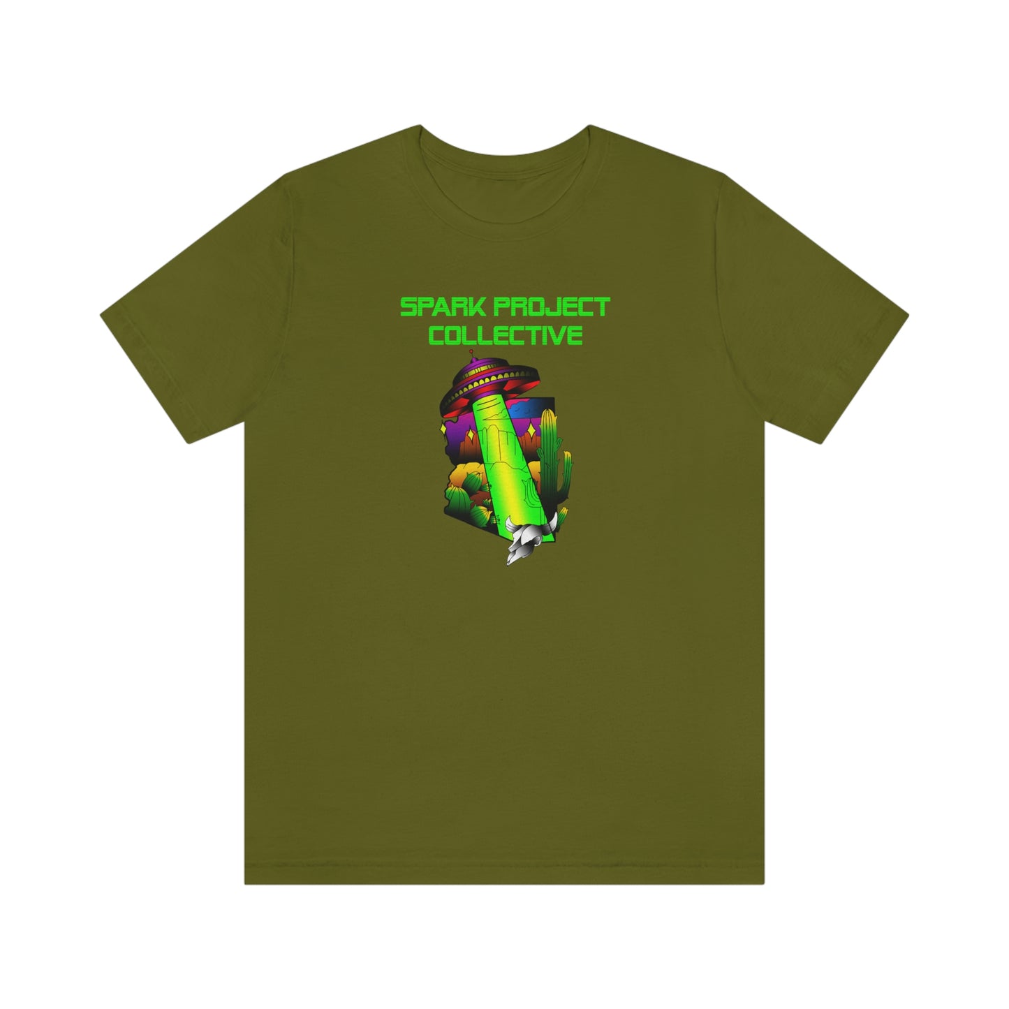 UFO Spark Green Font unisex jersey short sleeve tee