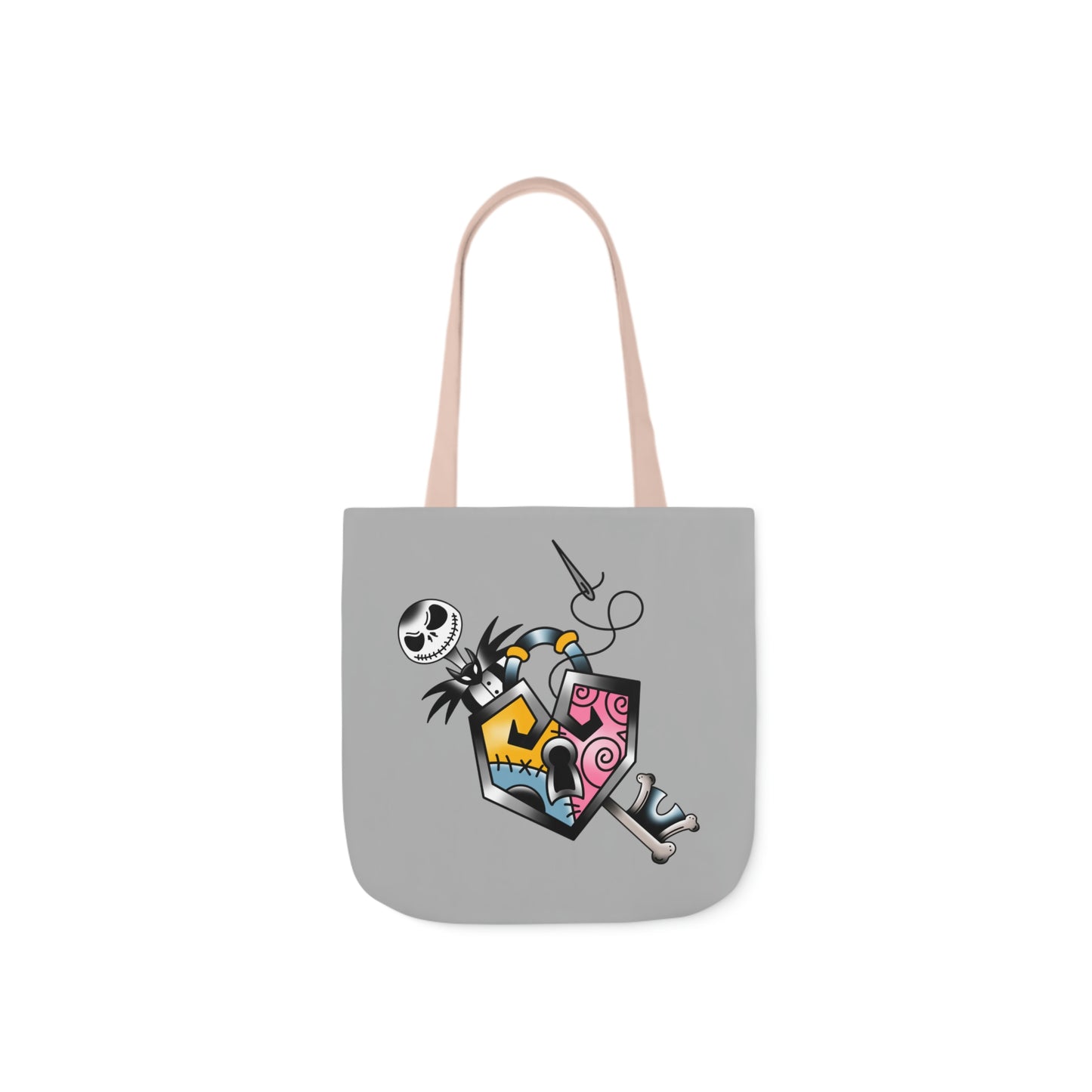 JS Lock and Key AOP Polyester Canvas Tote Bag